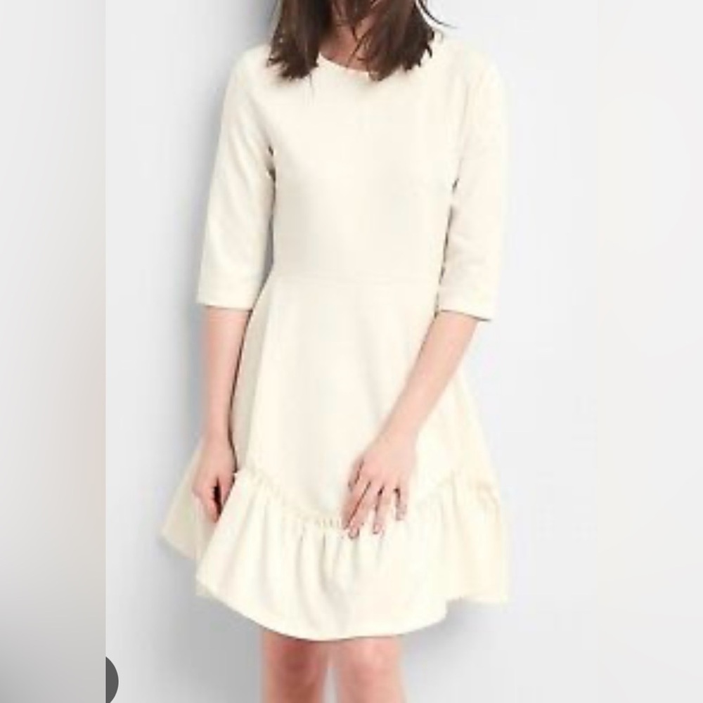 Super Cute Cream Dress with Ruffle Details